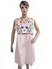 Boho Hippy White Cotton Dresses Bohemian Summer Deep V Neck Mini Tank Dress