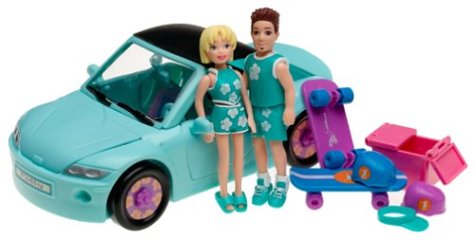 Polly Pocket Skate Date (Convertible Car, Skateboards & More!)