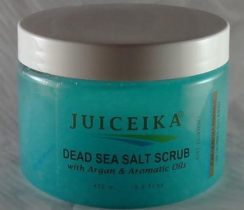 Dead Sea Salt Scrub with Argan & Aromatic Oils 15.5 fl.oz.-450ml Ocean Breeze scent by Juiceika
