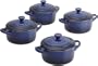 Le Creuset Set of 4 Mini Cocottes with Cookbook, Cobalt