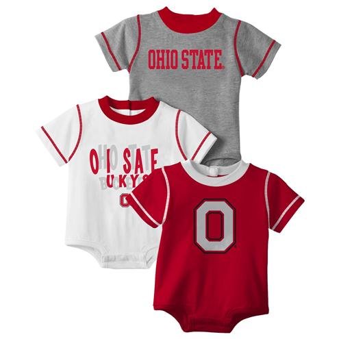 Ohio State Buckeyes Adidas Infant 3 Pack Creeper Set - Toddler (18 Months)