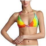 Roxy Junior's "Be Hippie" Flower Bra Bikini Top,Multi,Medium