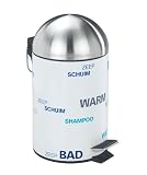 Wenko 17916100 Kosmetik-Treteimer Water - Edelstahl rostfrei, 3 Liter, 24 x 33 x 20 cm
