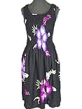 HAWAIIAN HIBISCUS SHORT ELASTIC TOP SUN DRESS- ONE SIZE (M-XL)