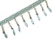 HAND BEADED CRYSTAL BLUE FRINGE RIBBON TRIM SEWING 2 YD-FRT43(A)