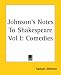 Book Johnson's Notes To Shakespeare: Comedies