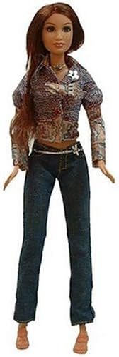 Barbie Fashion Fever Doll: Gillian in Long Sleeve Floral Shirt with a Blue & Red Sweater and Blue Jeans
