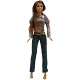 Barbie Fashion Fever Doll: Gillian in Long Sleeve Floral Shirt with a Blue & Red Sweater and Blue Jeans