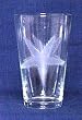 Individually Hand Etched Starfish Tumbler Glass 7"H Set / 4