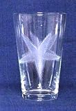 Individually Hand Etched Starfish Tumbler Glass 7"H Set / 4
