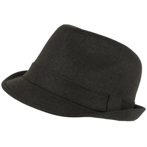 Gabardine Fedora Trilby Gangster Hat Charcoal Gray 3XL Size 8-1/8