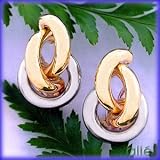 14K 2 Tone Double Knot Earrings