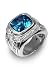 Sterling Silver, Blue Topaz and Diamond Basketweave Ring