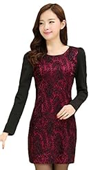 Lace Long Sleeves Puff Sleeves Spring  Dress