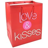 Valentine Large Red Gift Bag Love & Kisses