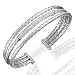 18 Kt White Gold Handwoven Diamond Pave Bangle Bracelet