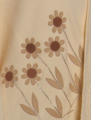 Poncho, gelb, mit Sonnenblumen