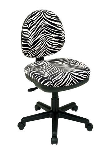 OSP Work Smart DH3400-237 Zebra Animal Print Office Task Desk Chairs