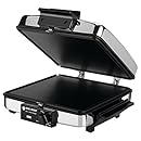 BLACK+DECKER G48TD 3-in-1 Waffle Maker &amp; Indoor Grill/Griddle, Silver
