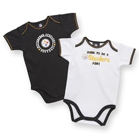 Gerber Two Pack Short Sleeve Steelers Bodysuit