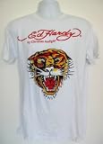 Ed Hardy - Ed Hardy Men's Short Sleeve Tee Shirt - Tiger (White)