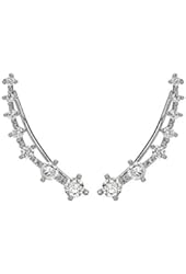 OKAJEWELRY Cubic Zircon Crystal Ear Sweep Cuff Hook Earrings 1 Pair