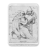 Two Rabbis (pen & ink on paper) (b/w photo) .. - Mouse Mat Art247 Highest Quality Natural Rubber Mouse Mats - Mouse Mat