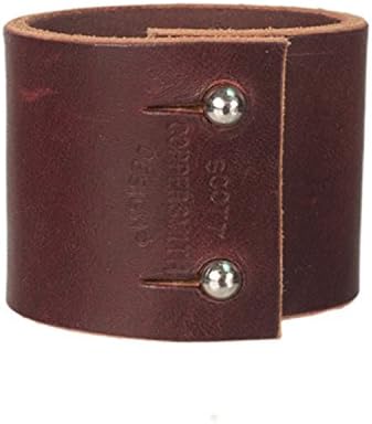 Handmade Leather Cuff Bracelet 2" Wide for 8" Wrist Size - Modern & Elegant - Mens Womens Unisex, Merlot