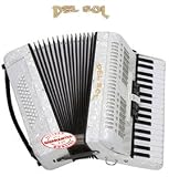 Del Sol Piano Accordion 48 Bass 34 Keys 5 Switch White