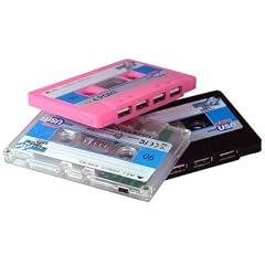 USB 4 Port-Hub RETRO CASSETTE pink high speed 2.0