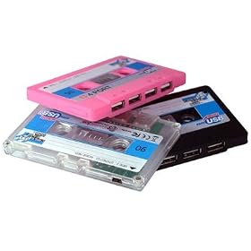 Novelty Gift Black Cassette Tape USB Hub