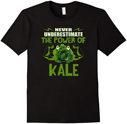 Men's Never Underestimate The Power Of kale Healthy Vegan T Shirt  2XL Black
