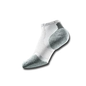 Thorlo Unisex Experia CoolMax Micro  Mini Crew Sock, White, Medium