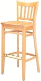 AC Furniture 1851 Bar Stool with Wood Saddle Seat