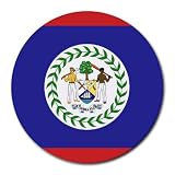 Belize Flag Round Mouse Pad