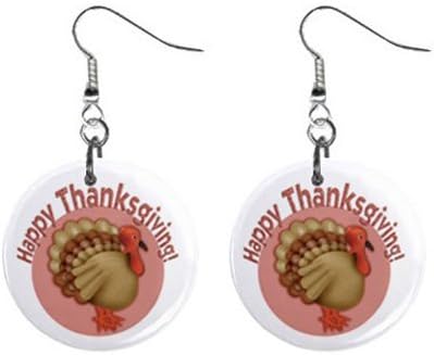 Pretty Happy Thanksgiving Turkey Dangle Earrings