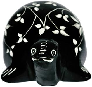 Karara Mujassme Decorative Tortoise Poly Marble Feng Shui Black Turtle Lucky Gift Animal Figurine Decor India