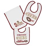 NFL San Francisco 49ers Infant Bib & Burp Set, 3-Piece, 2 Bibs & 1 Burp Cloth
