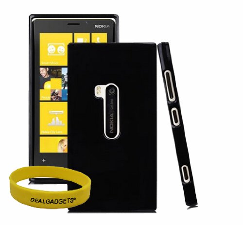 DealgadgetsÂ® Black Smooth Surface Soft TPU Skin Case Cover for Nokia Lumia 920 + Free Wristband From Dealgadgets