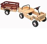 Wooden Jeep Wagoneer Foot To Floor Ride On With Trailer