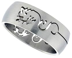 StainlessSteel5/16in.(8mm)DomeBandw/DragonCut-Out(AvailableinSizes8to14),size11