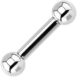 6 Gauge STEEL BARBELL Tongue Ring 5/8" 8mm