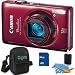 Canon PowerShot ELPH 510 HS 12.1 MP CMOS Digital Camera with Full HD Video and Ultra Wide Angle Lens (Red) Deluxe Bundle - Includes PowerShot ELPH 510 Digital Camera, 4 GB Memory Card, Camera Carrying Case and Cleaning Kit.