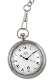 gino franco Men's 990SL Round Stainless Steel Silver Dial Pocket Watch