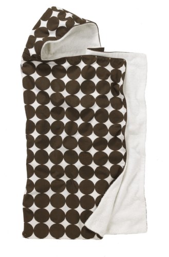 DwellStudio Baby Dots Hooded Towel Chocolate