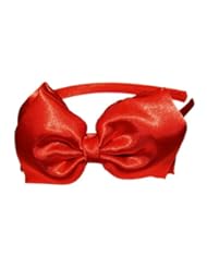 Apparel: A Girl Company Satin Red Headband with attached Layered Hair Bow - A Girl Company