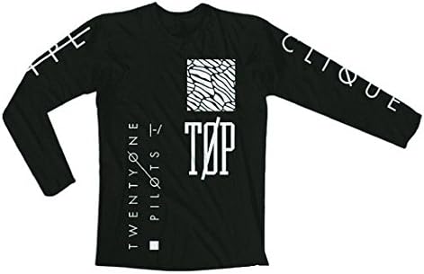 Modeboutique Men's Long-sleeve T-shirt Twenty One Pilots Print Vetement Homme (X-Large, Black)