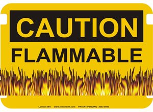 10 x 14 Photo Realistic Caution Signs- Flammable