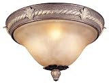 World Imports Lighting 8420-24 Mystic Rhythm 3-Light Flush Mount Fixture, Crackled Bronze