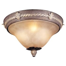 World Imports Lighting 8420-24 Mystic Rhythm 3-Light Flush Mount Fixture, Crackled Bronze by World Imports
